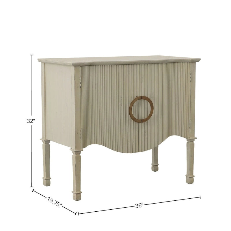 36 2-Door Server, Distressed Cream