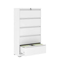 5-Drawer Steel Lateral File Cabinet with Lock, Full-Extension Drawers for Home Office