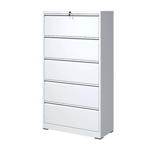 5-Drawer Steel Lateral File Cabinet with Lock, Full-Extension Drawers for Home Office
