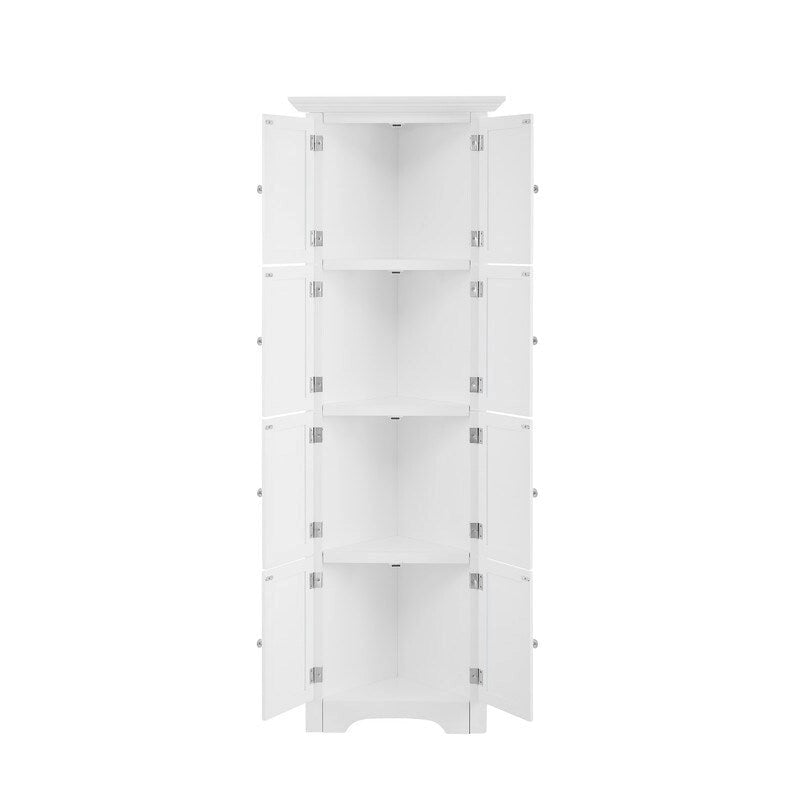 Tall Bathroom Storage Cabinet with Doors and 4 Shelves for Living Room, Kitchen, Bedroom