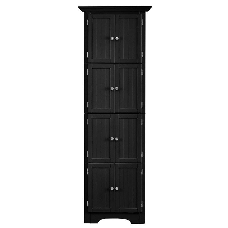 Tall Bathroom Storage Cabinet with Doors and 4 Shelves for Living Room, Kitchen, Bedroom