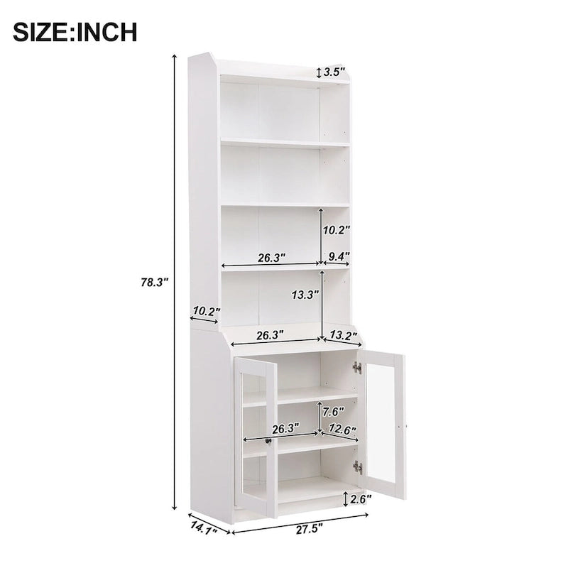 Tall Cabinet with Adjustable Shelves for Living Room