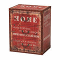 Vintage Faux Leather and Wood 3-Drawer Storage Trunk in Red