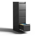 4-Drawers 14.96 W Metal Vertical File Cabinet with Lock Office Home Vertical File Cabinet for A4  Size