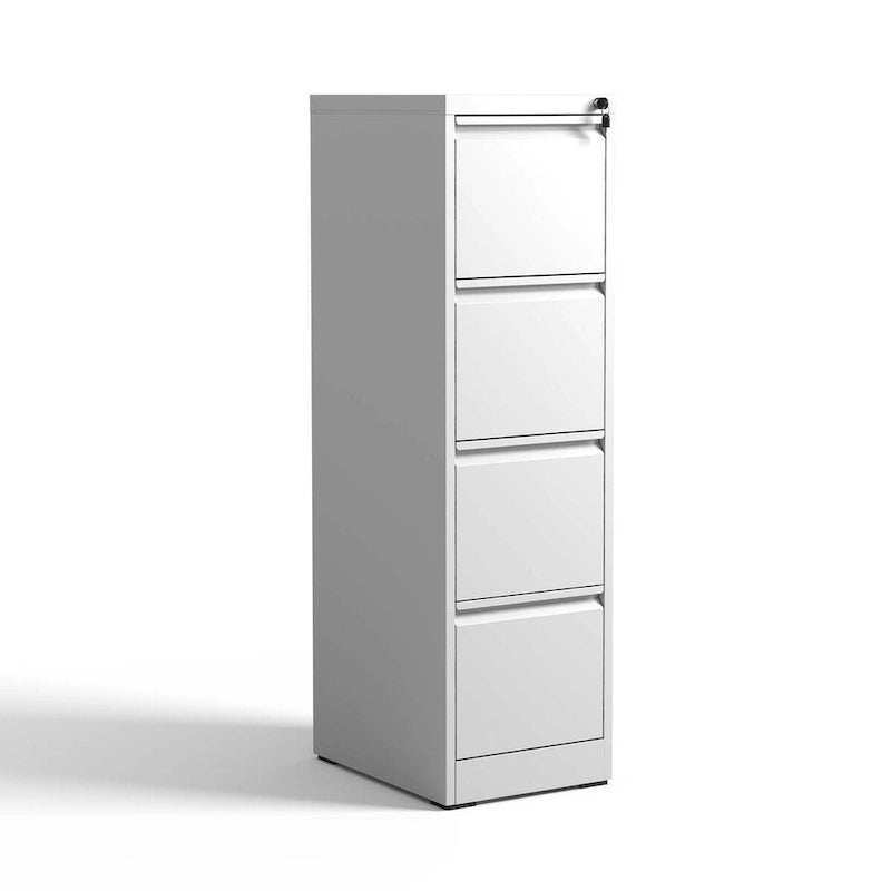 4-Drawers 14.96 W Metal Vertical File Cabinet with Lock Office Home Vertical File Cabinet for A4  Size