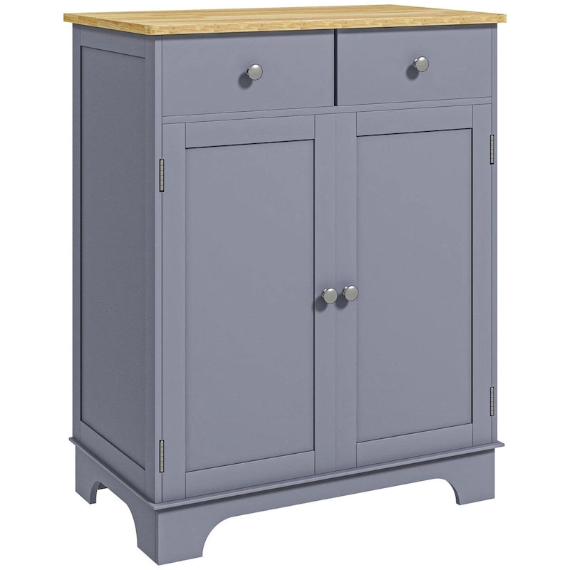 Double Door Kitchen Sideboard Buffet Cabinet with 2 Drawers and Adjustable Shelf