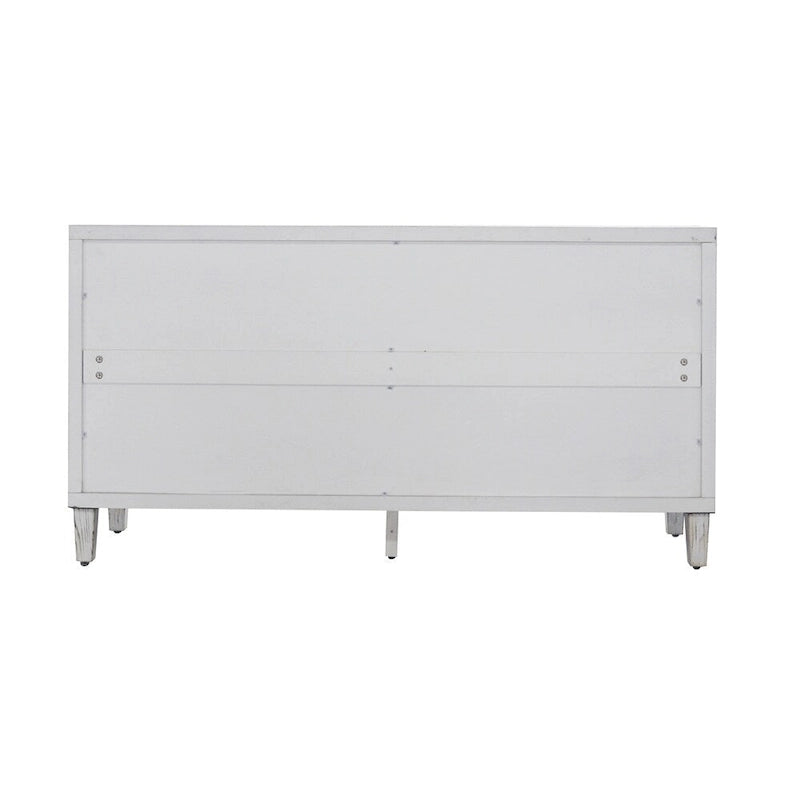 4-Door Accent Sideboard Buffet Cabinet with White Wash Finish and Adjustable Shelves