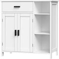 Floor Storage Cabinet with Doors and 3 Adjustable Shelves, 29.5W x 11.8D x 31.6H Inches