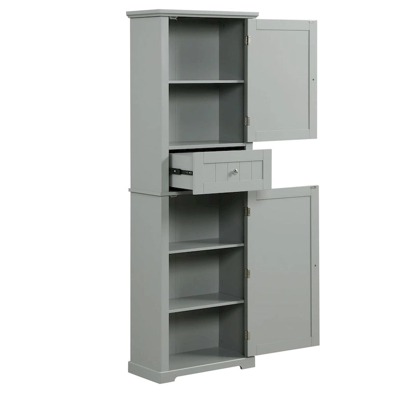 Tall Bathroom Storage Cabinet with Drawer, Adjustable Shelf and Anti-Toppling Device