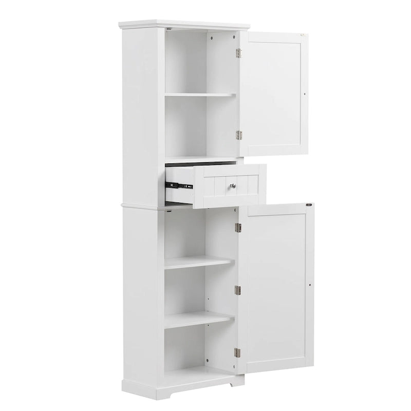 Tall Bathroom Storage Cabinet with Drawer, Adjustable Shelf and Anti-Toppling Device