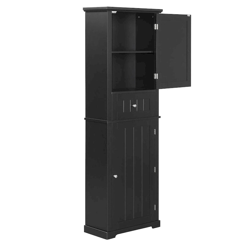 Tall Bathroom Storage Cabinet with Drawer, Adjustable Shelf and Anti-Toppling Device
