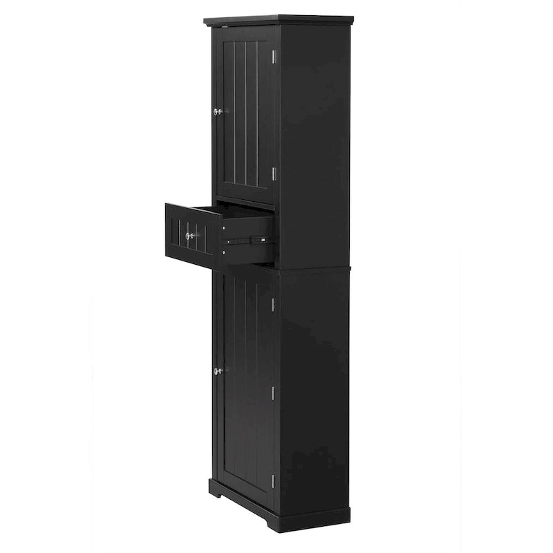 Tall Bathroom Storage Cabinet with Drawer, Adjustable Shelf and Anti-Toppling Device