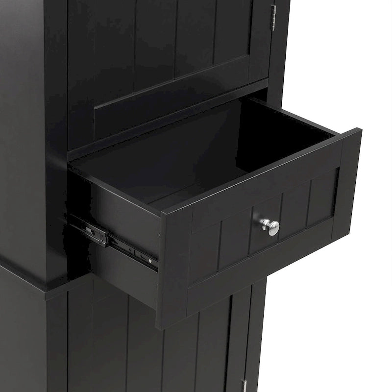 Tall Bathroom Storage Cabinet with Drawer, Adjustable Shelf and Anti-Toppling Device