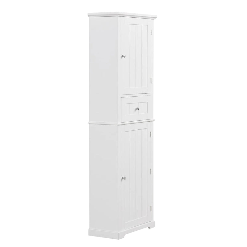 Tall Bathroom Storage Cabinet with Drawer, Adjustable Shelf and Anti-Toppling Device