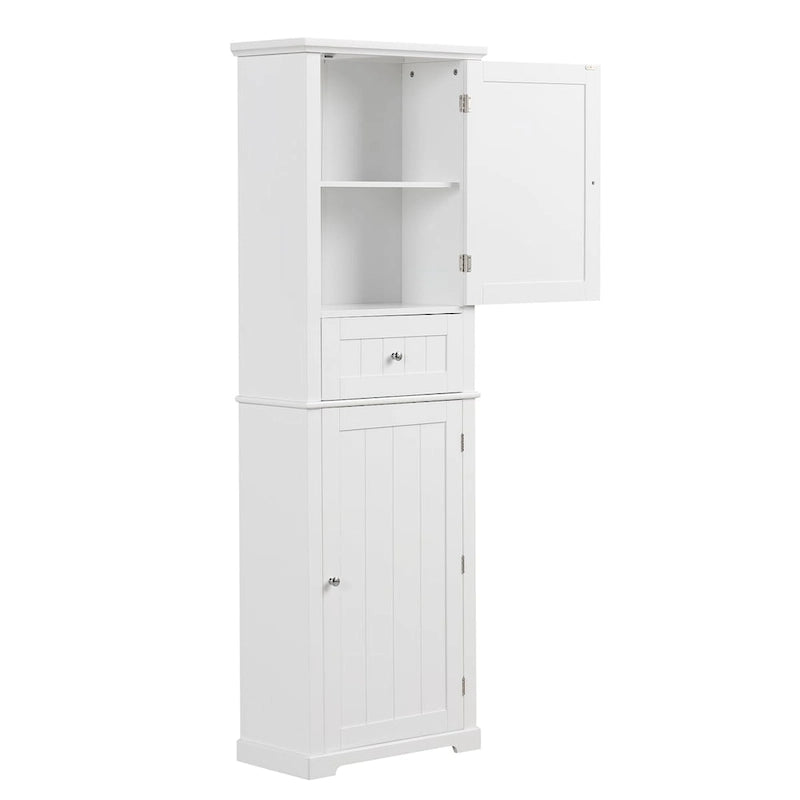 Tall Bathroom Storage Cabinet with Drawer, Adjustable Shelf and Anti-Toppling Device