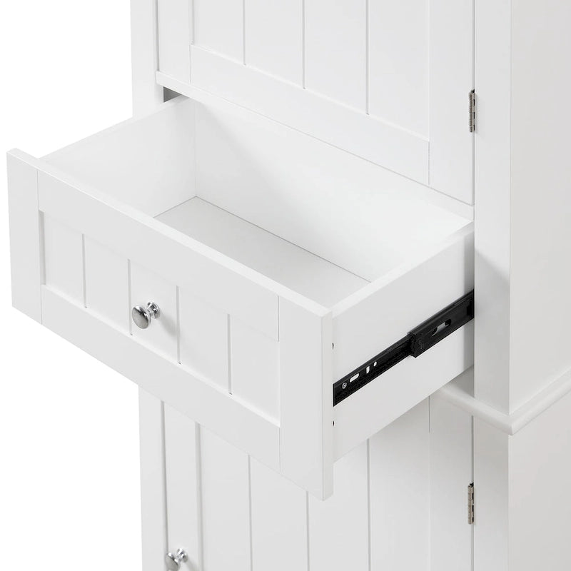 Tall Bathroom Storage Cabinet with Drawer, Adjustable Shelf and Anti-Toppling Device