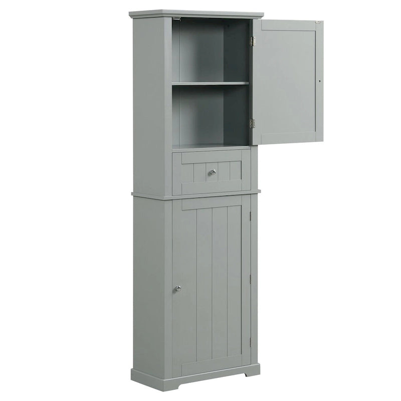 Tall Bathroom Storage Cabinet with Drawer, Adjustable Shelf and Anti-Toppling Device