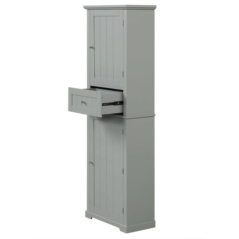 Tall Bathroom Storage Cabinet with Drawer, Adjustable Shelf and Anti-Toppling Device