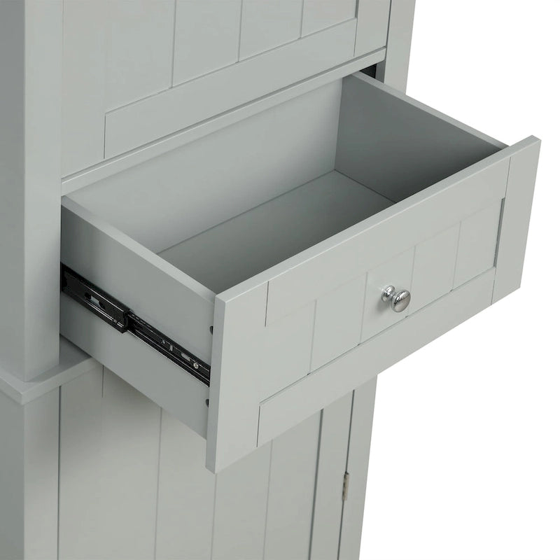 Tall Bathroom Storage Cabinet with Drawer, Adjustable Shelf and Anti-Toppling Device