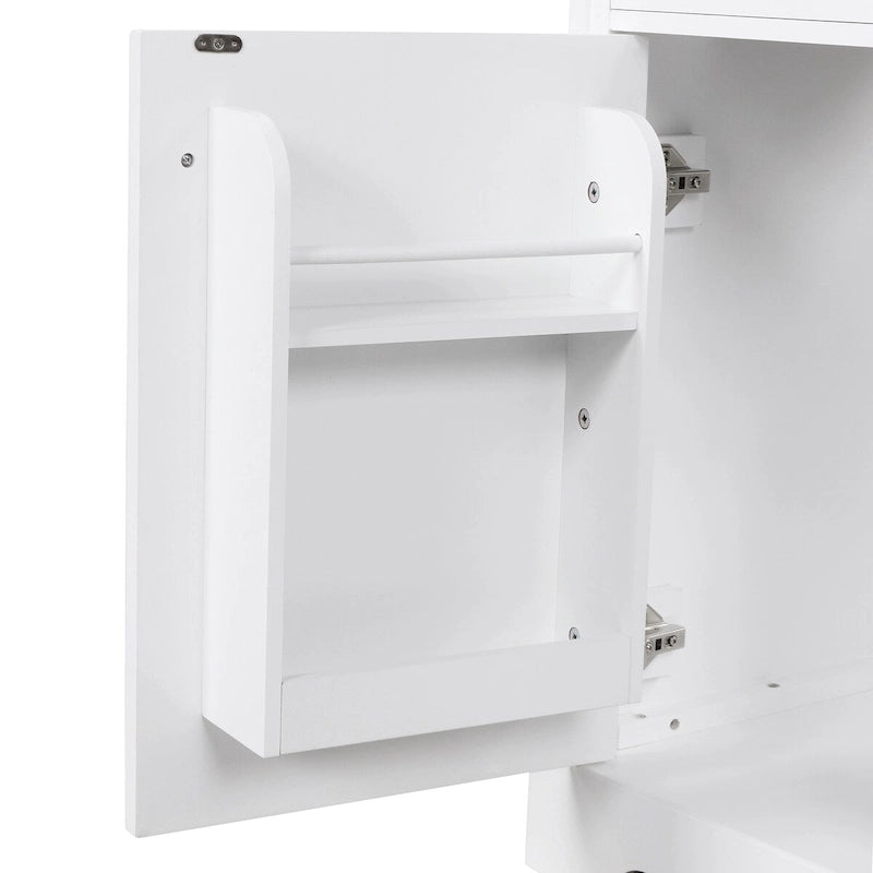 Bathroom Vanity Cabinet with Ceramic Sink Top, 1 Door and 2 Drawers, Painted Finish