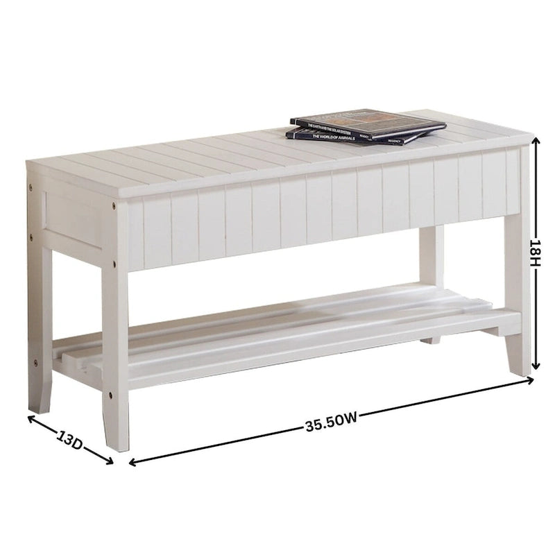 Quality Solid Wood Shoe Bench with Storage for Living Room